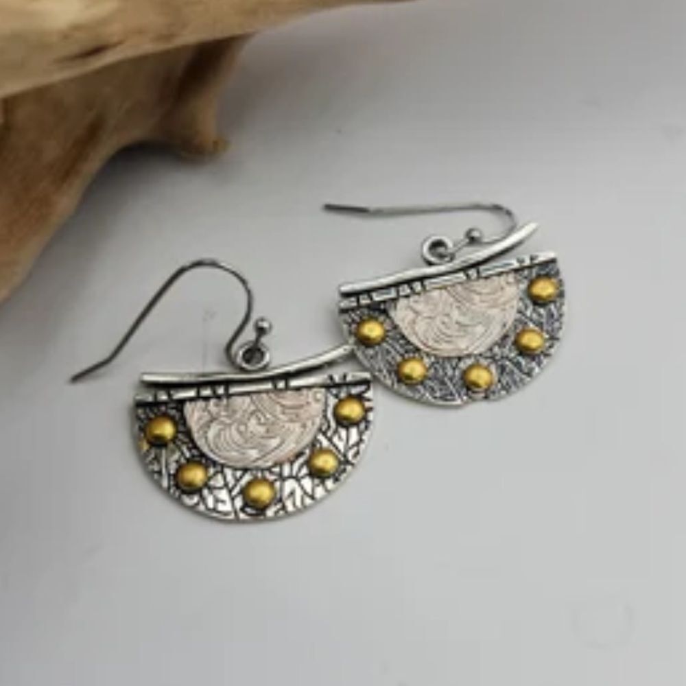 Elegant Silver and Yellow Earrings M467